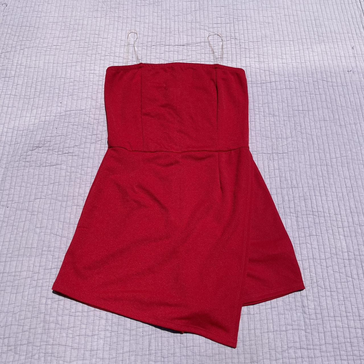 Vintage cherry red Charlotte Russe romper with clear