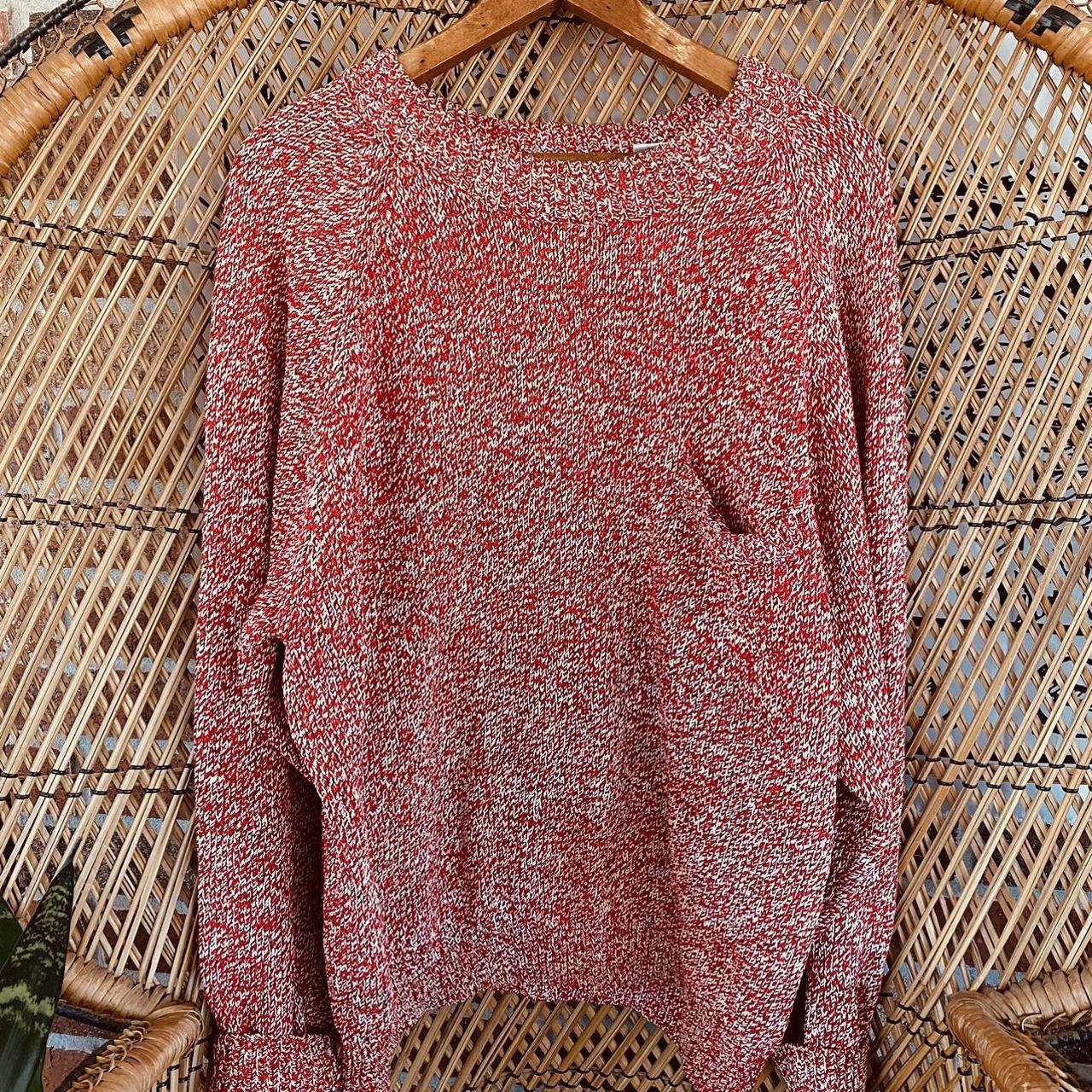 Vintage red and white silk blend sweater. Very... - Depop