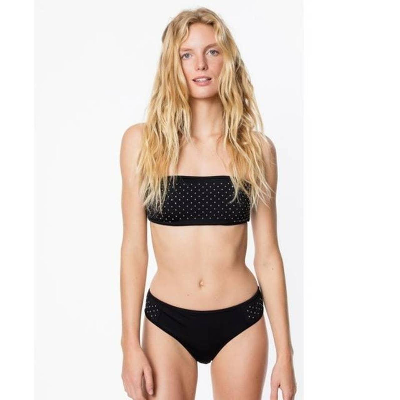 Zadig Voltaire Black Bikini Bandeau Strass Nazare Depop