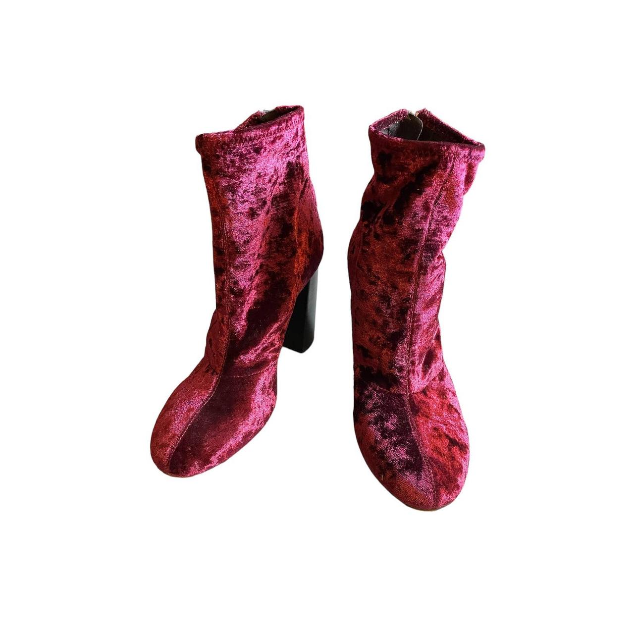 Pink velvet best sale ankle boots