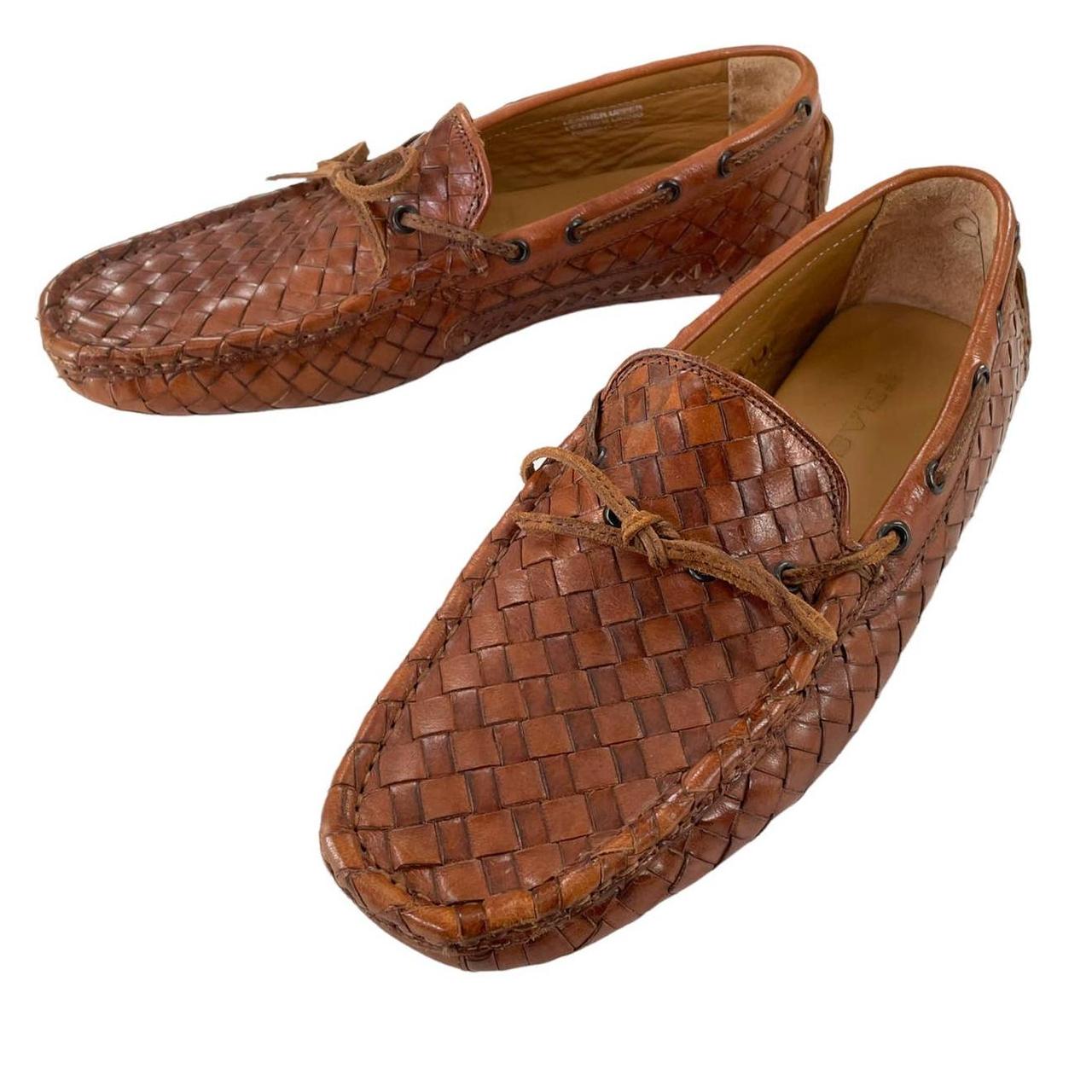 Trask Mens Leather Riddick Woven Driver Moccasin