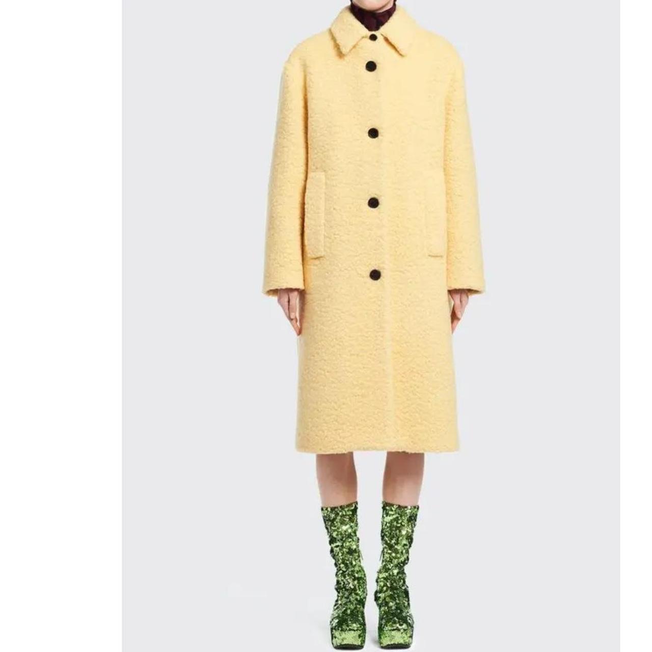 Trench Coat Prada Yellow Double Breasted Coat Double Breasted Coat