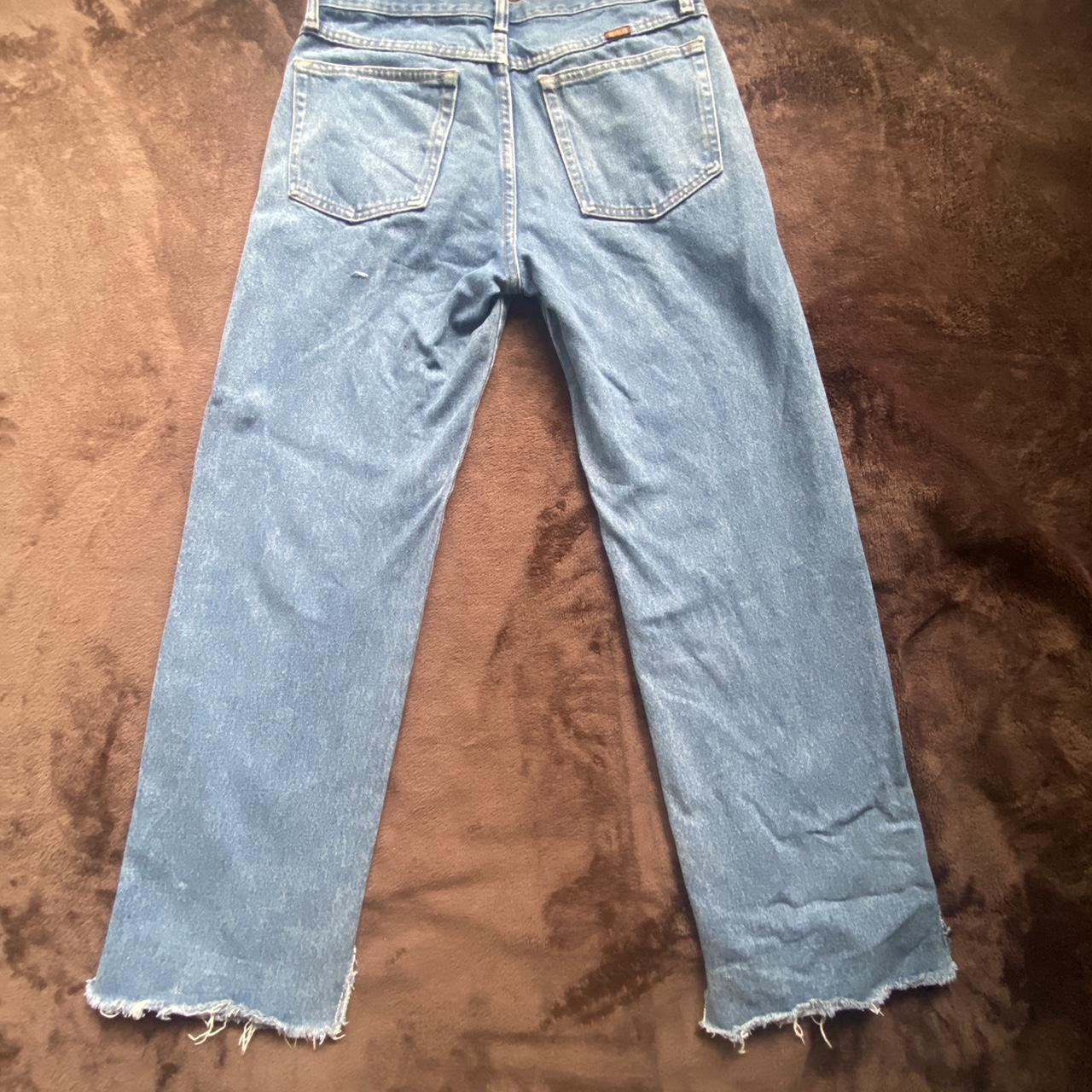Custom Rustler jeans Cut at the bottom Size... - Depop