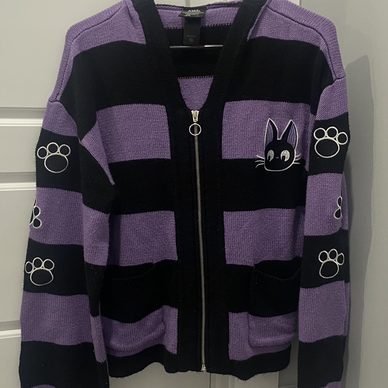 Purple and black striped cat sweater #kawaii Depop