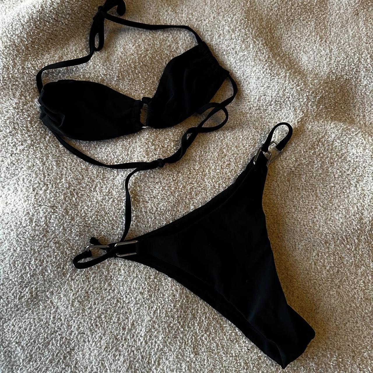 Frankies Bikinis Women's Black Swimsuitonepiece Depop