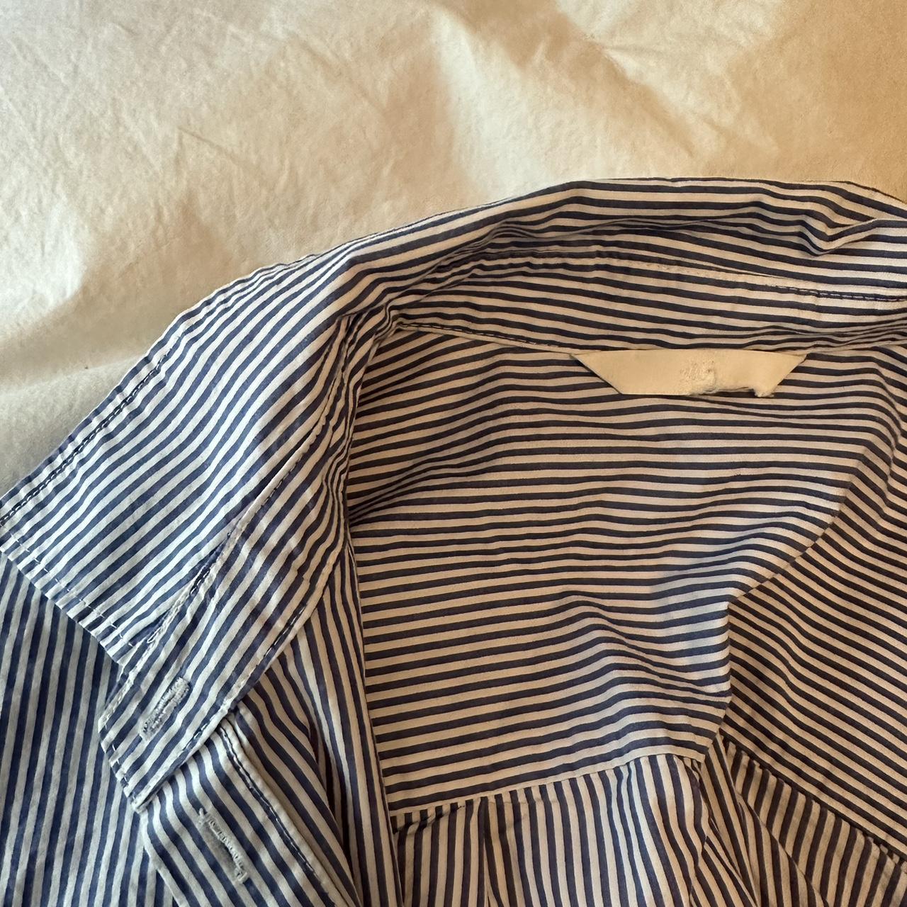 cropped h&m stripped button top only worn one and in... - Depop