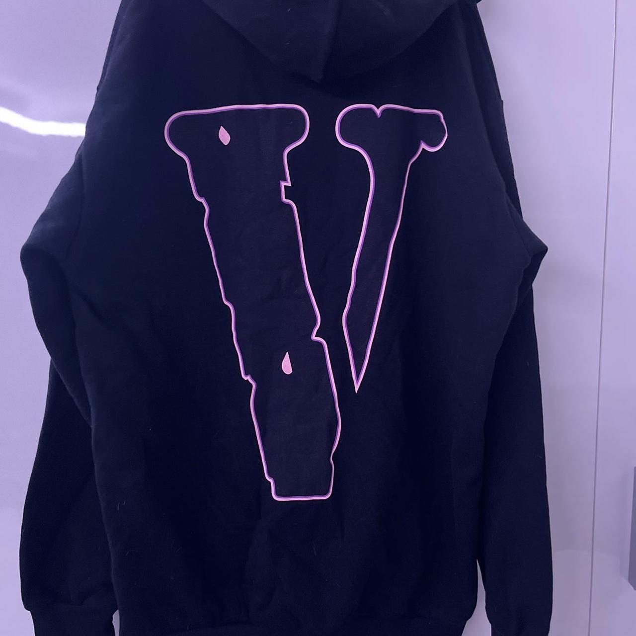 Vlone Men's Black and Pink Hoodie | Depop