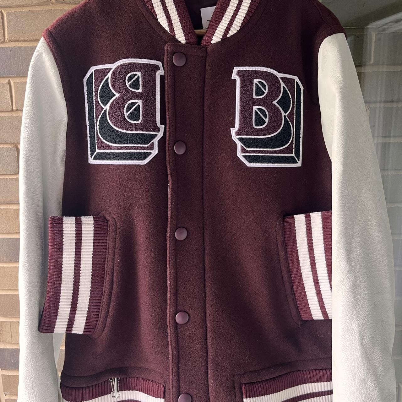 Burberry varsity burgundy jacket - Depop