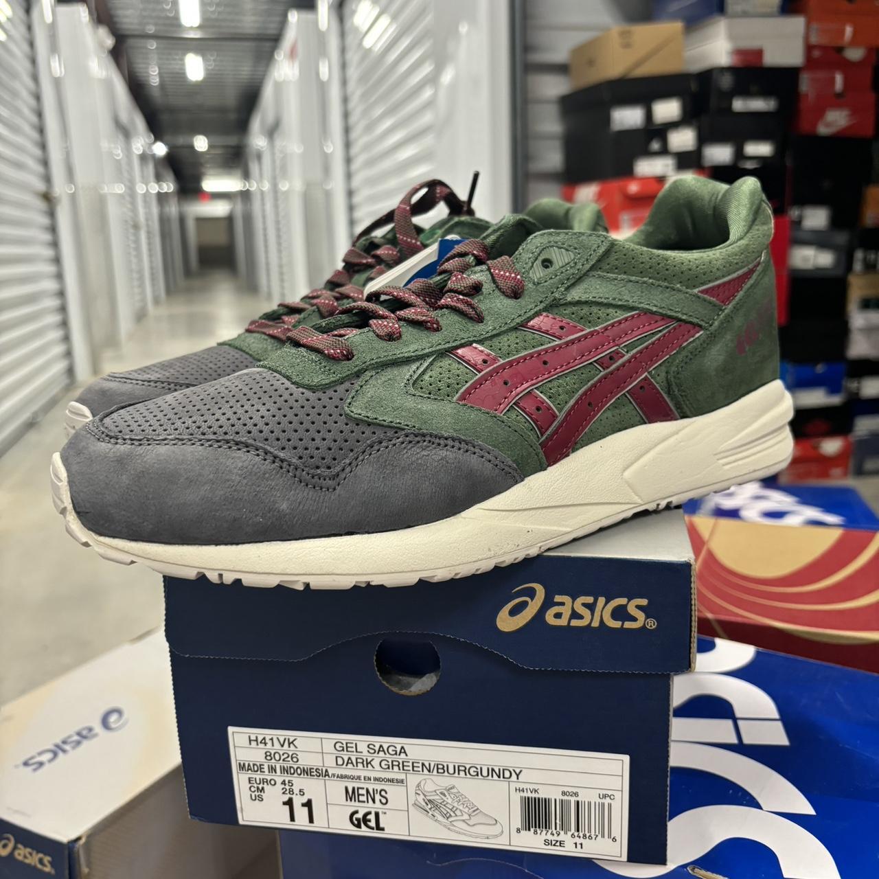 ASICS Gel Saga Dark Green Burgundy Men s 11 NEW Depop