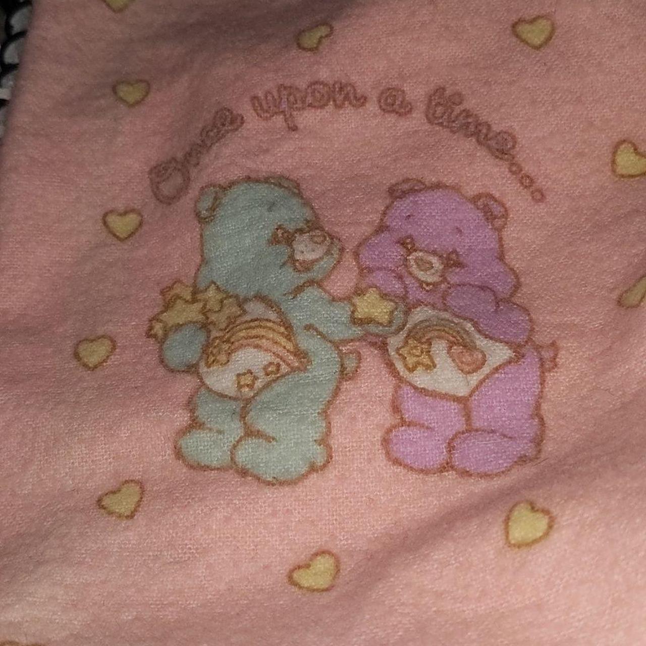 Care Bears Pink Vintage Receiving Blanket Depop