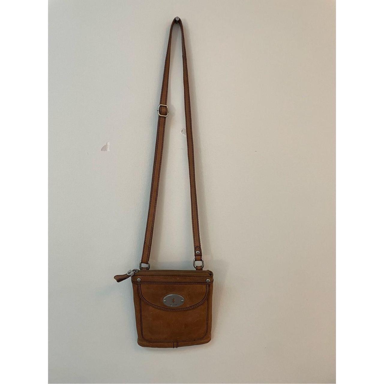 Fossil tan discount leather crossbody bag