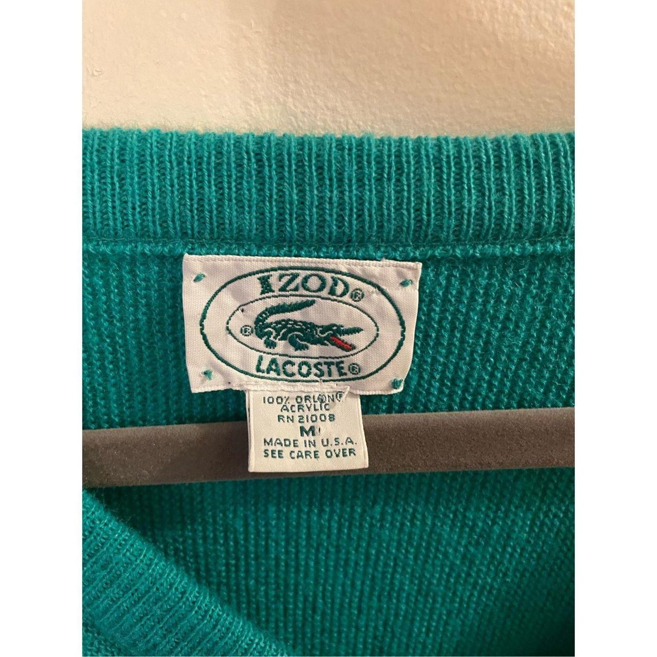 Vintage Izod Lacoste Sweater V- neck Pit to pit: - Depop