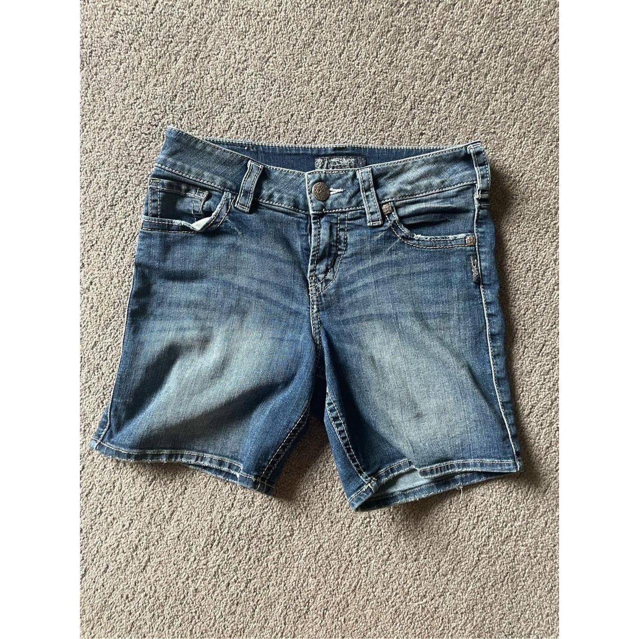 Silver Jean Shorts Waist 29 Length 4.5 Rise Depop