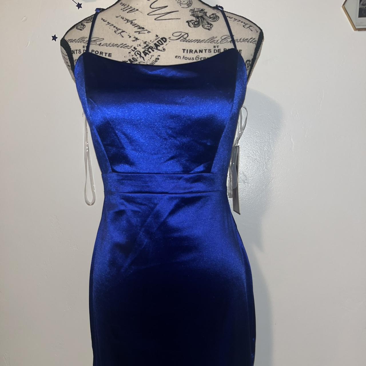 Royal blue on sale satin dress short