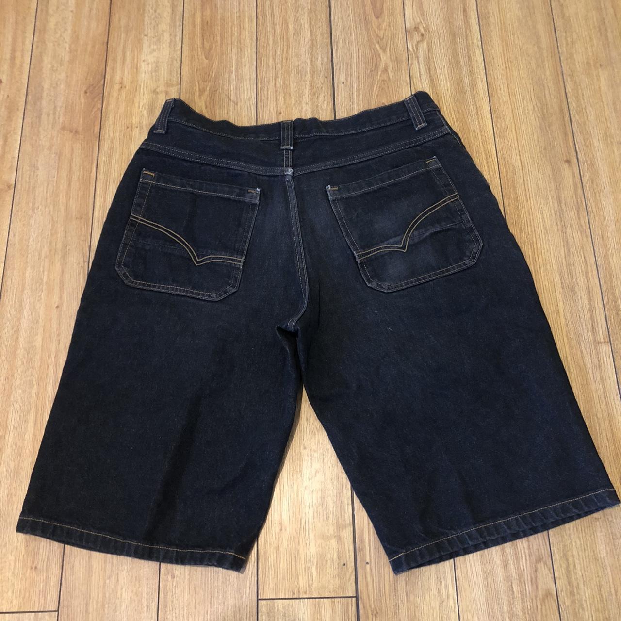 Y2K Anchor Blue Beyond Baggy Black Jorts Size 36 |... - Depop