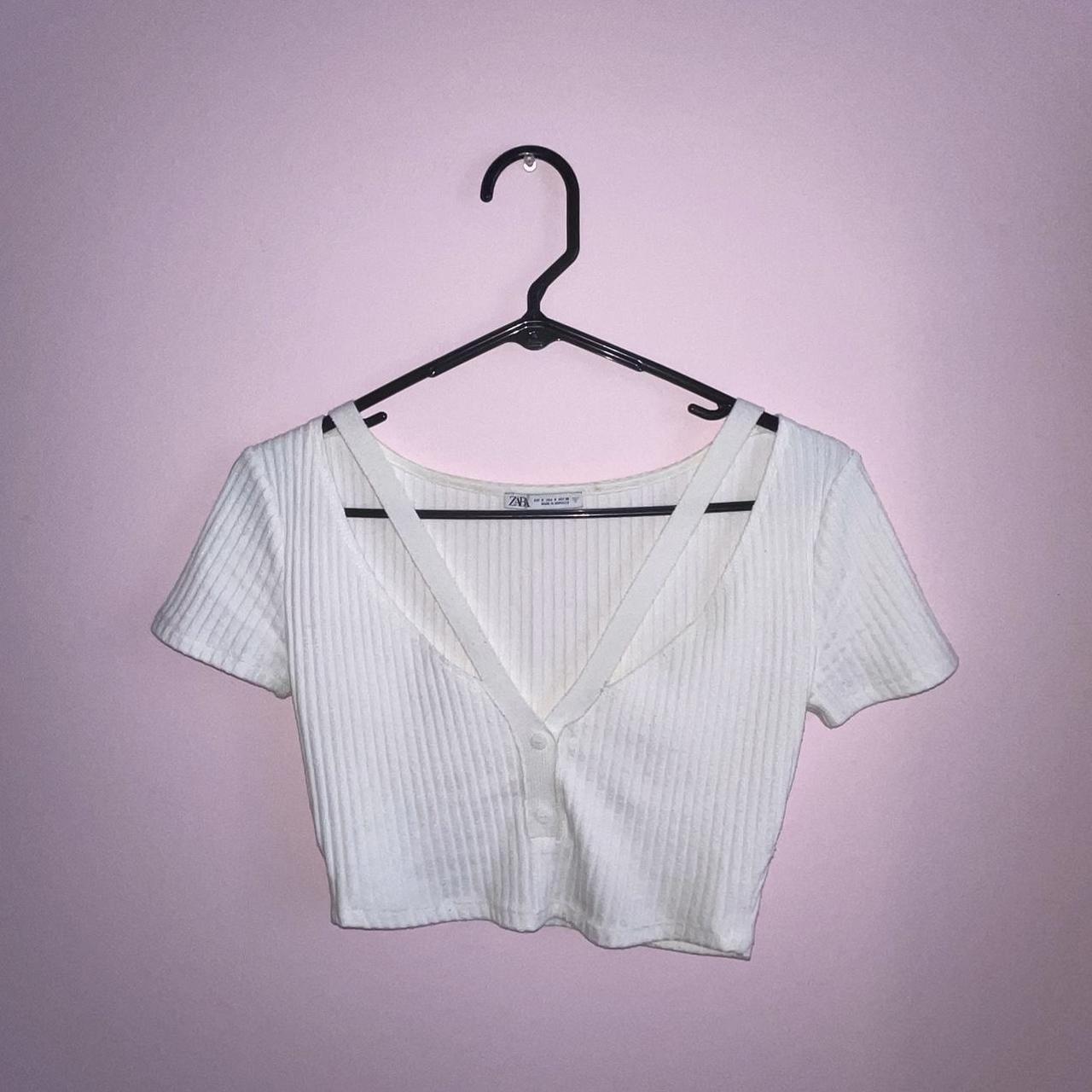 Zara Women's White Croptop Depop