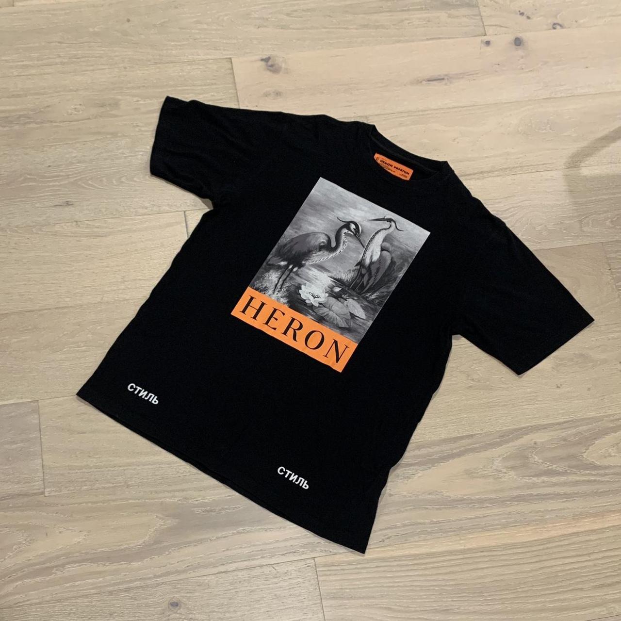 Heron Preston Black 2 Herons T-shirt. Size L, fits... - Depop