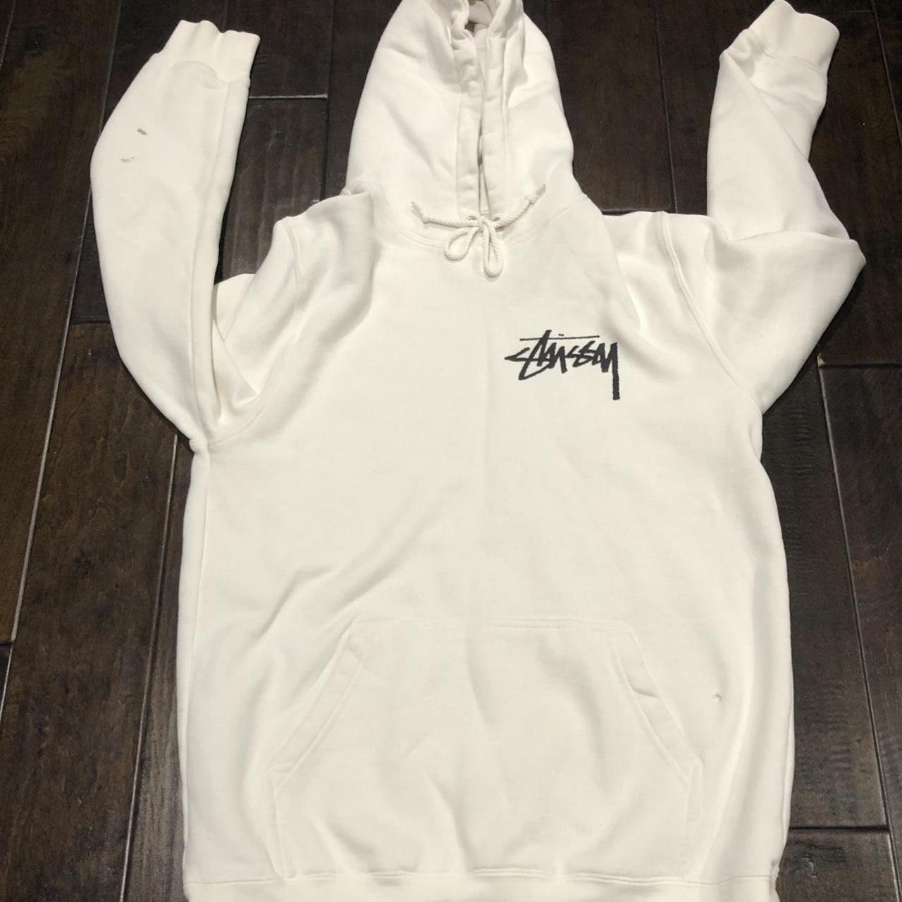 Stüssy Men's Cream Hoodie | Depop