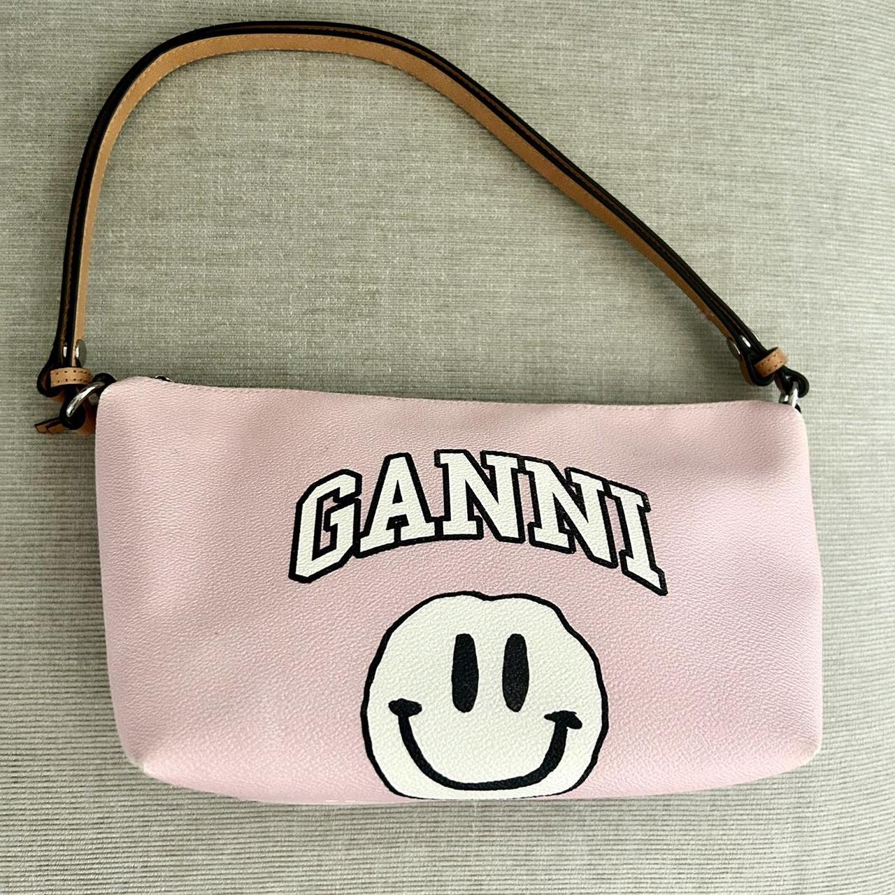 GANNI Pink Smiley Shoulder Bag – Y2K Vibes Depop