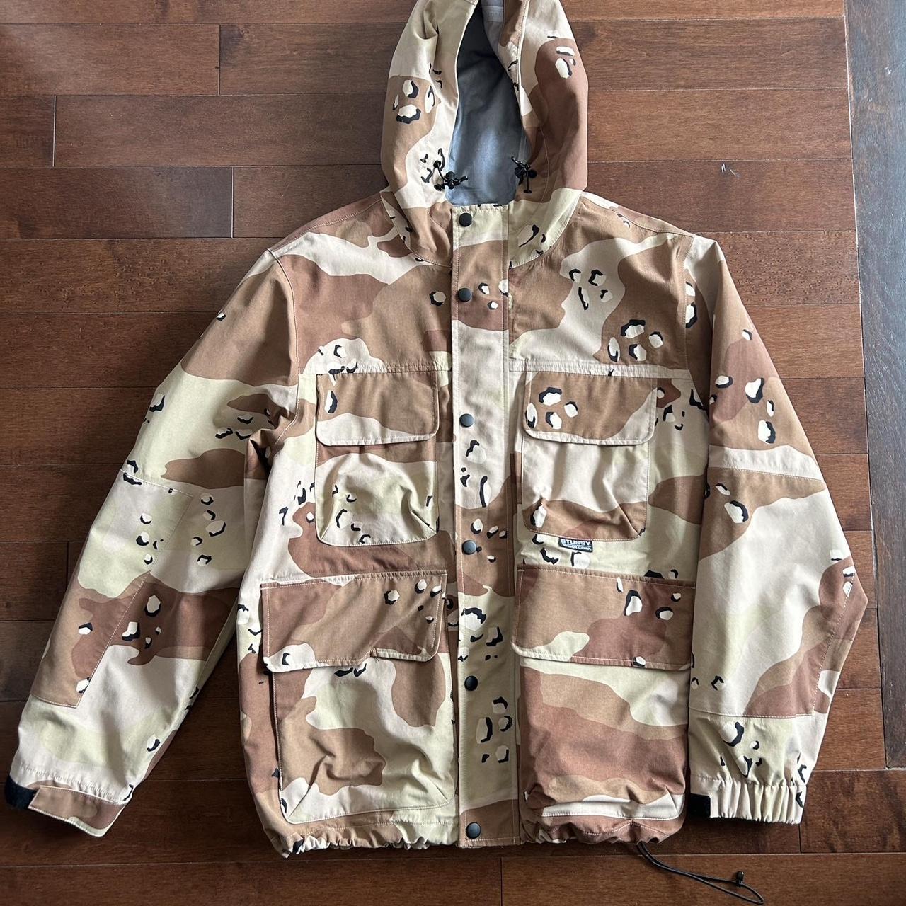 STUSSY TAPED SEAM FIELD JACKET CAMO SIZE SMALL... - Depop