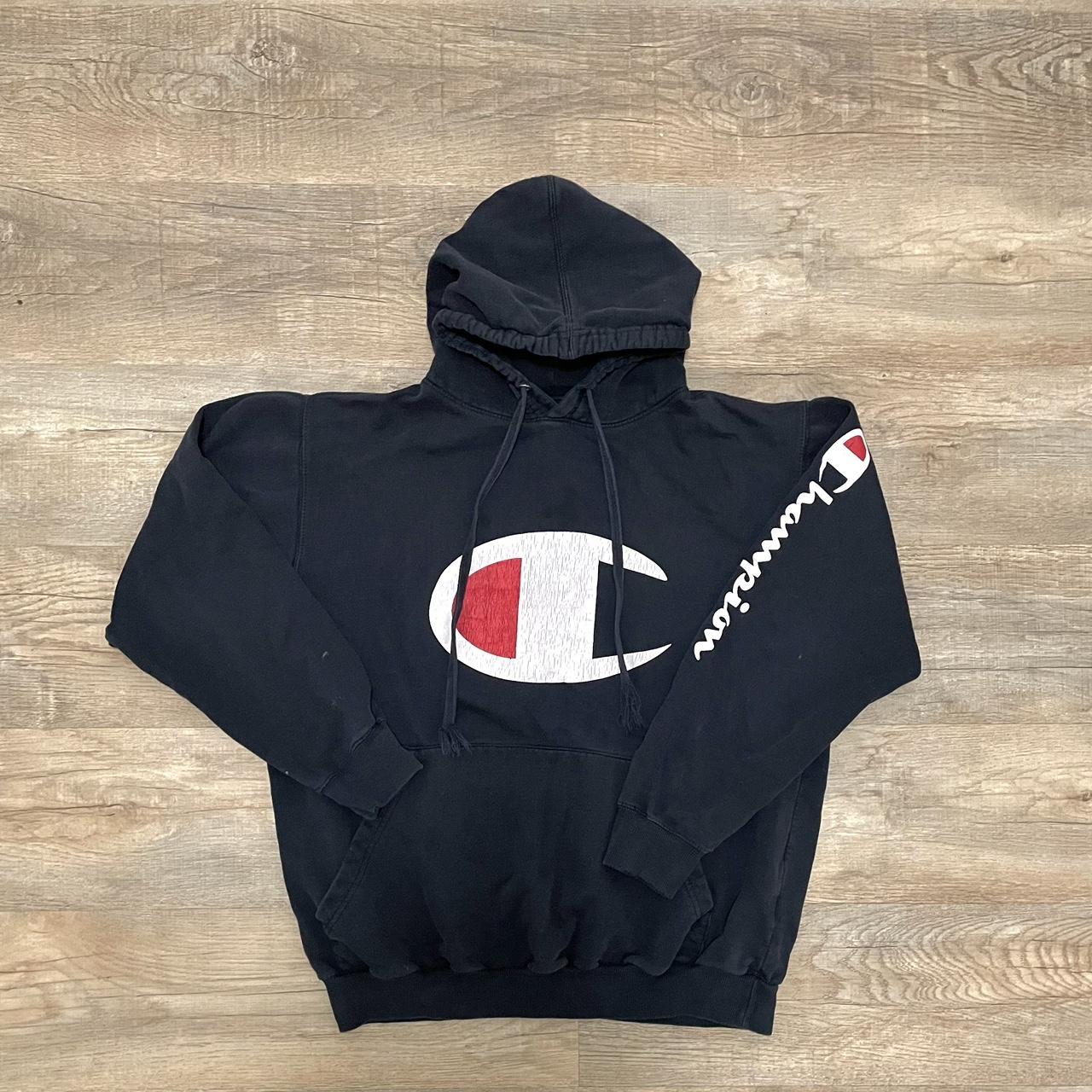 Champion black hoodie big c best sale