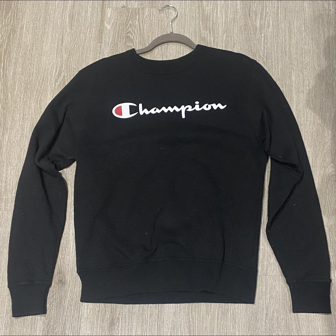 Men’s black Champion sweatshirt Size Small In good... - Depop