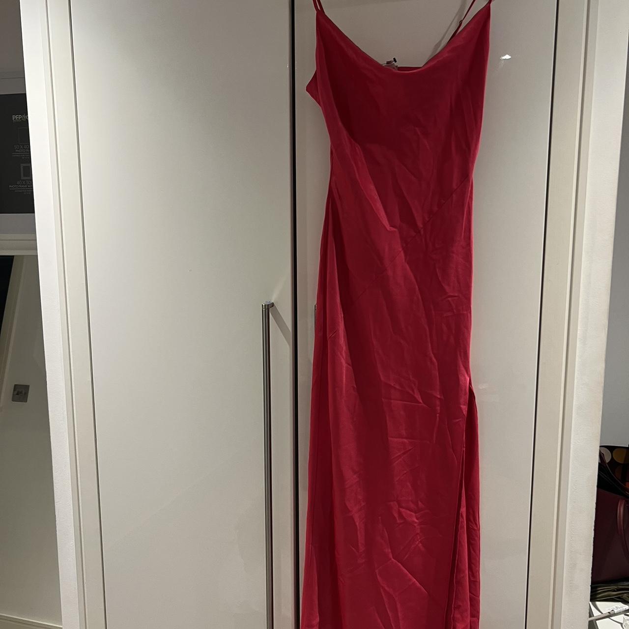 Asos pink satin slip midi dress Uk 10 - will fit an... - Depop