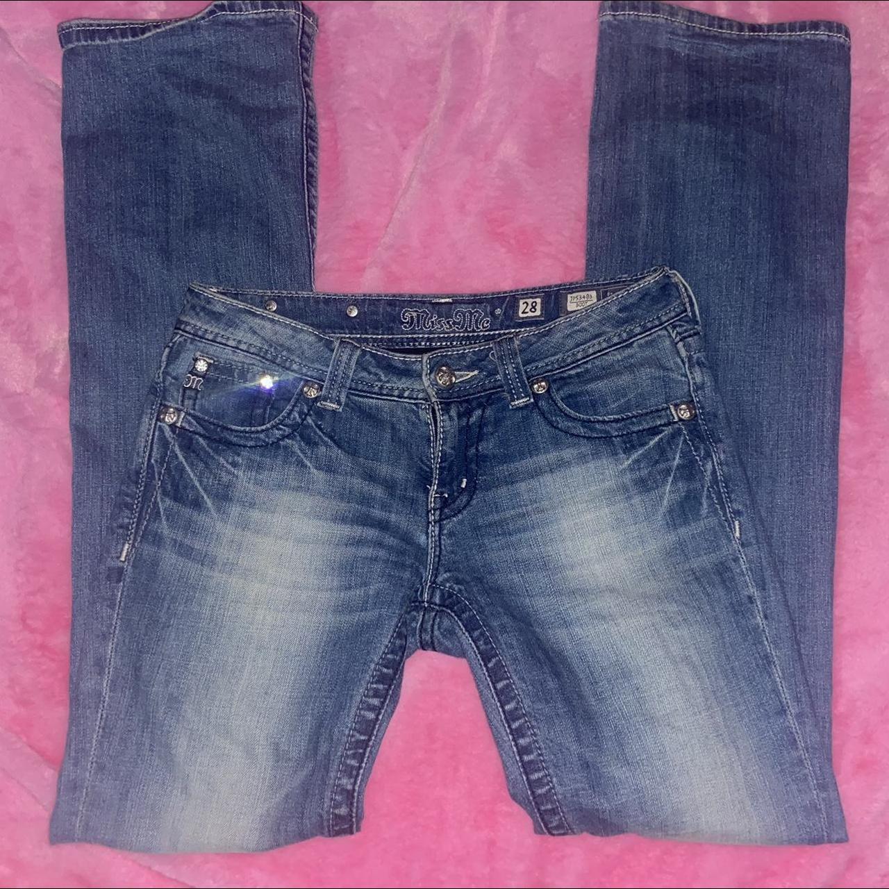 Beautifully BEDAZZLED low rise Miss Me Jeans... - Depop