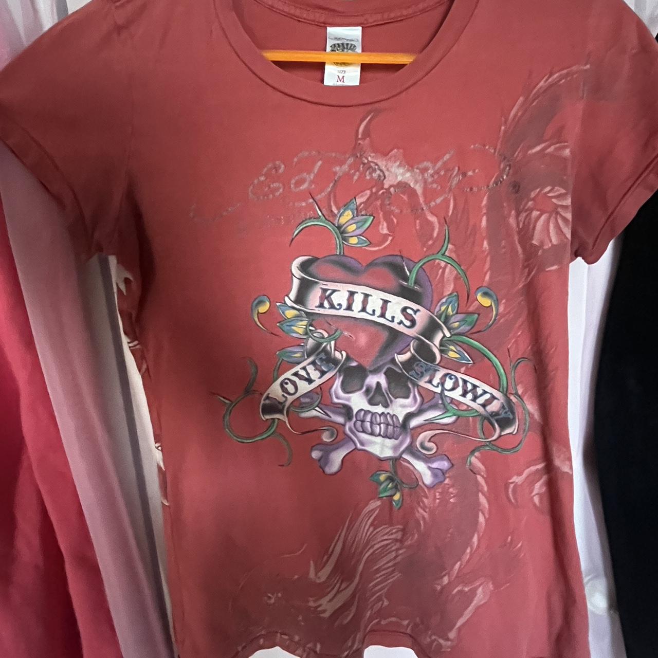 Cyber y2k Ed hardy top!🤍 tag says medium but fits... - Depop