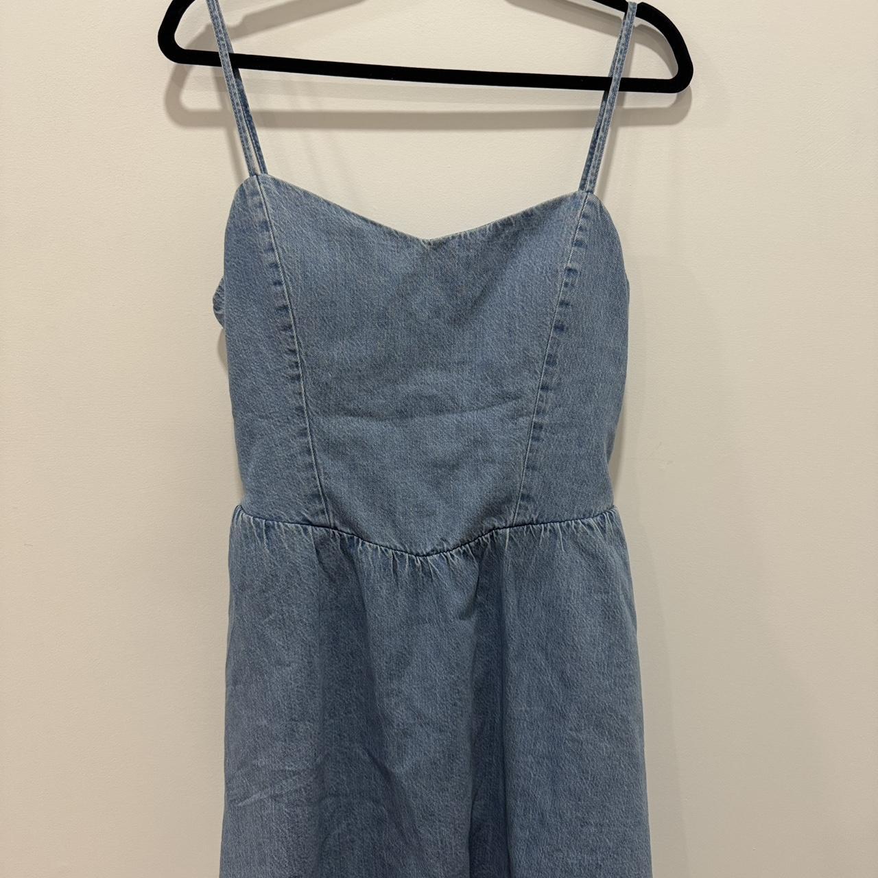 Hollister blue denim mini dress #minidress Depop