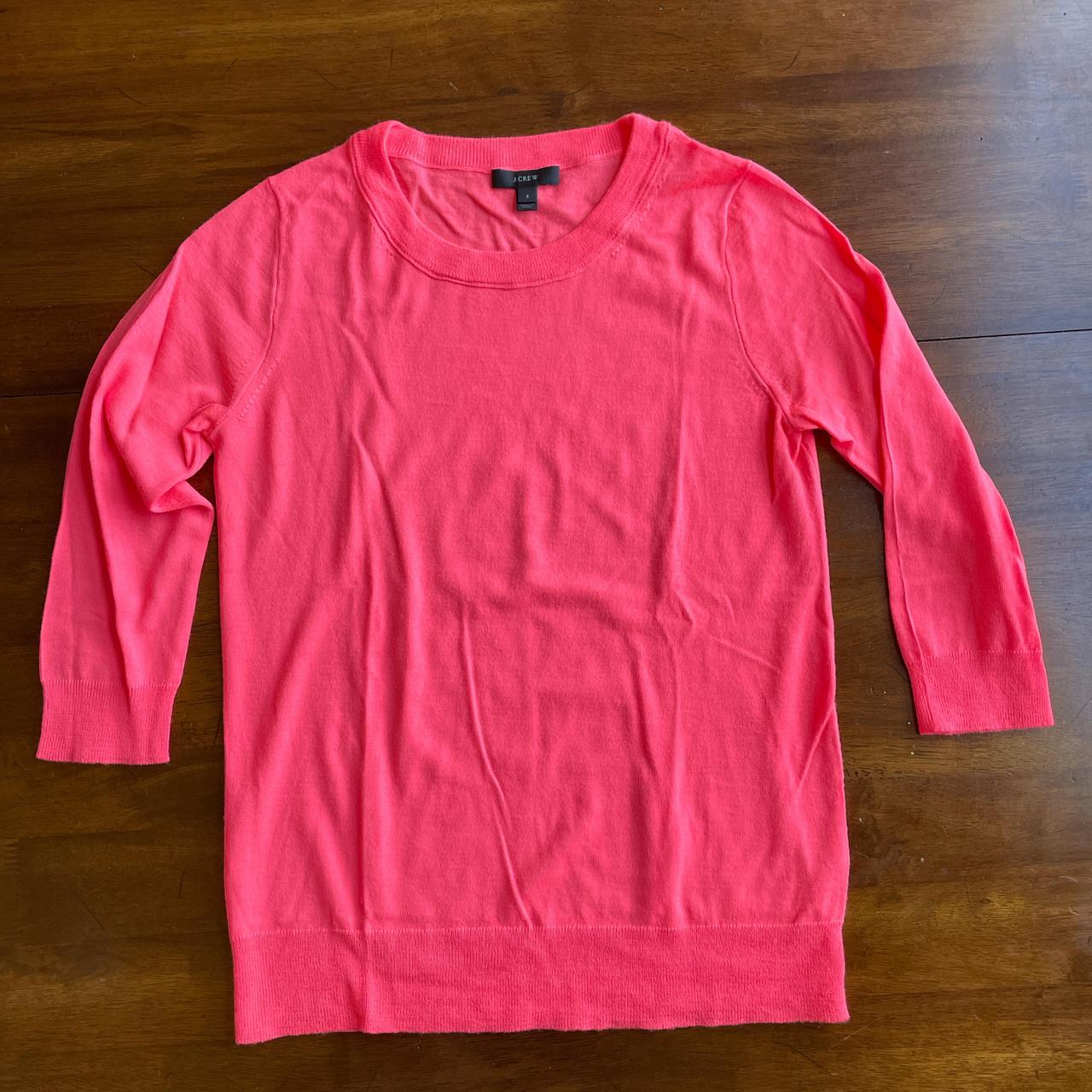 J Crew Neon Pink Three Quarter Sleeve Depop