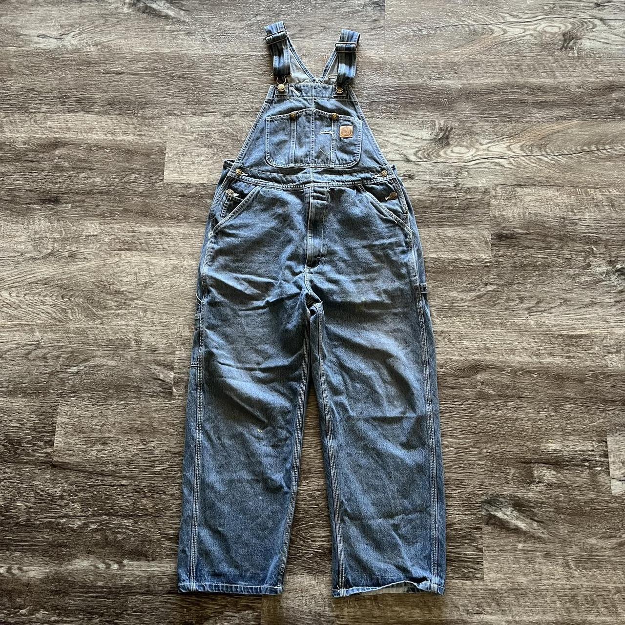 Berne carharttstyle denim overalls Men's 36x30... Depop