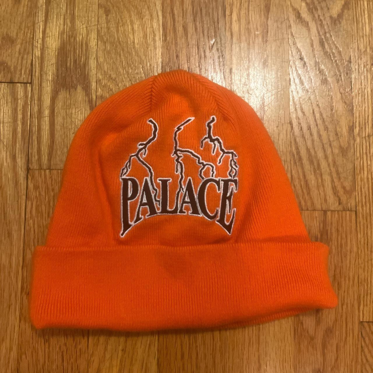 Orange palace hat with lightning decals #palace... - Depop