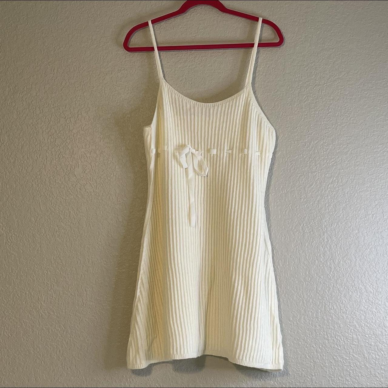 Cider Women's White and Cream Dress Depop