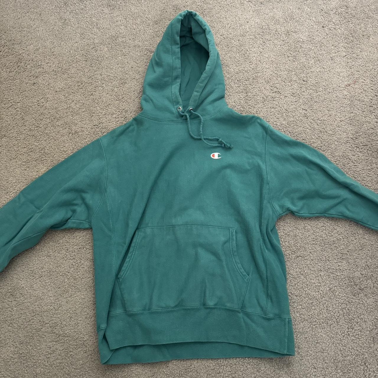 Green Champion Hoodie Size Large but fits like a Depop