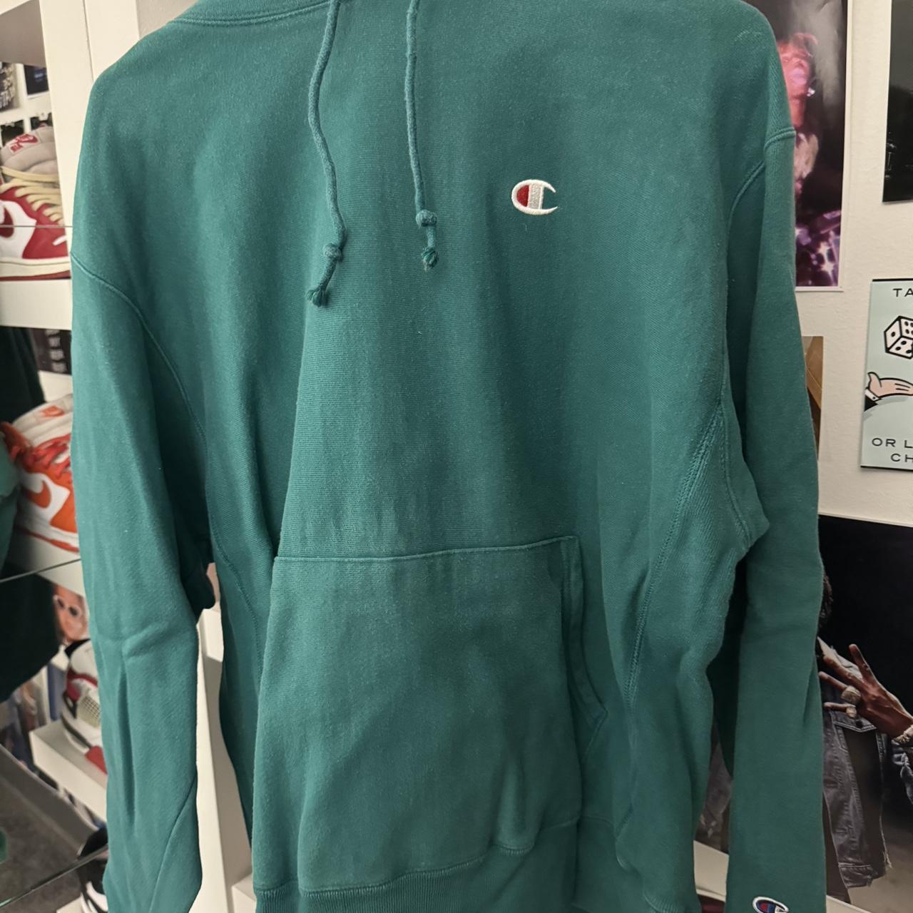 Green Champion Hoodie Size Large but fits like a Depop