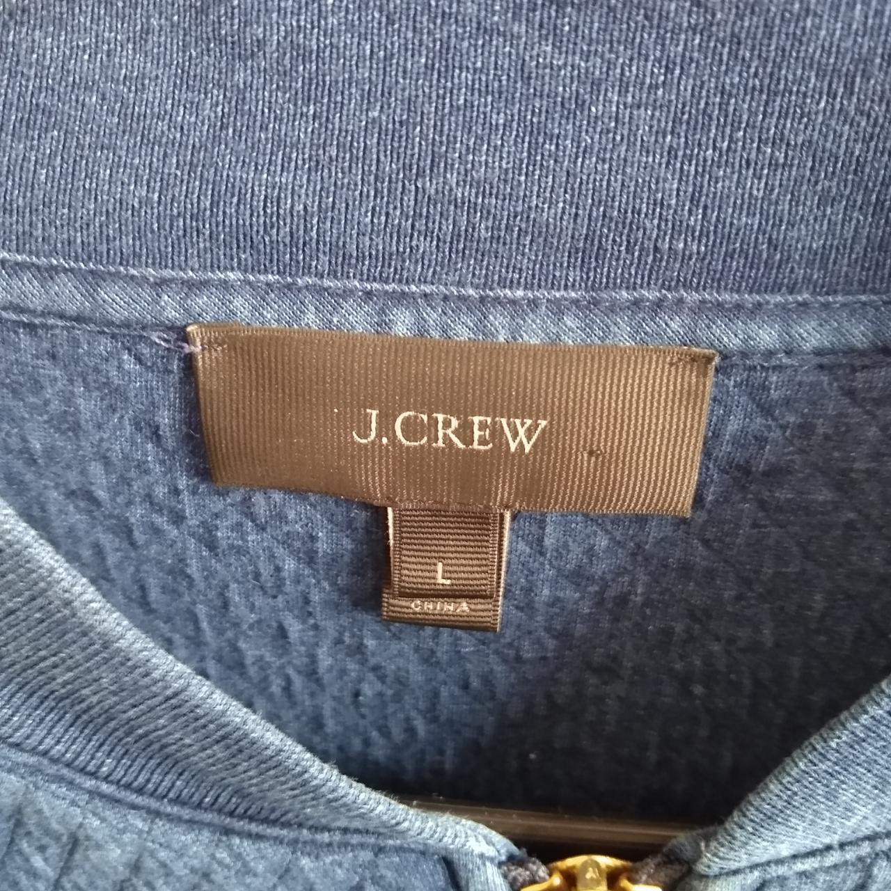 J Crew Quilted Indigo Blue Bomber Jacket - Depop