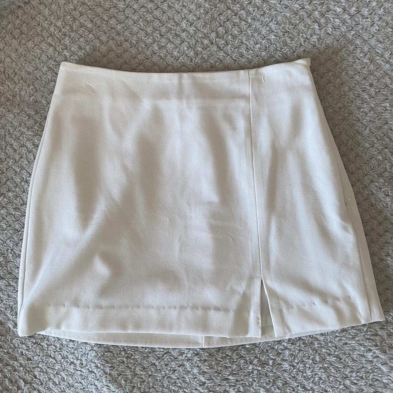 White Pull & Bear Mini Skirt Size Small, for a... - Depop