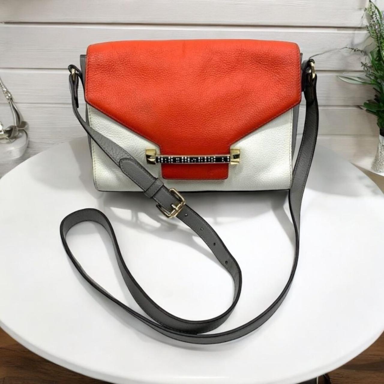 Vince Camuto Color Block sold Front Flap Crossbody Bag - Coral/White/Gray Leather