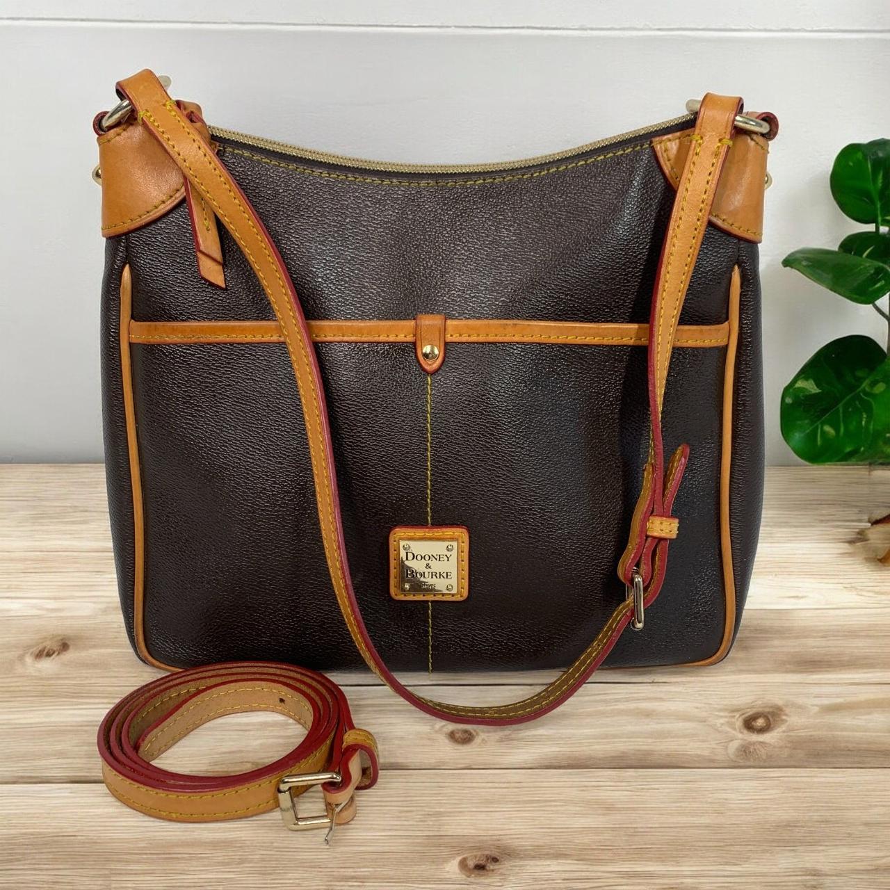 Dooney and Bourke Tan Brown top Leather Kimberly Crossbody Bag