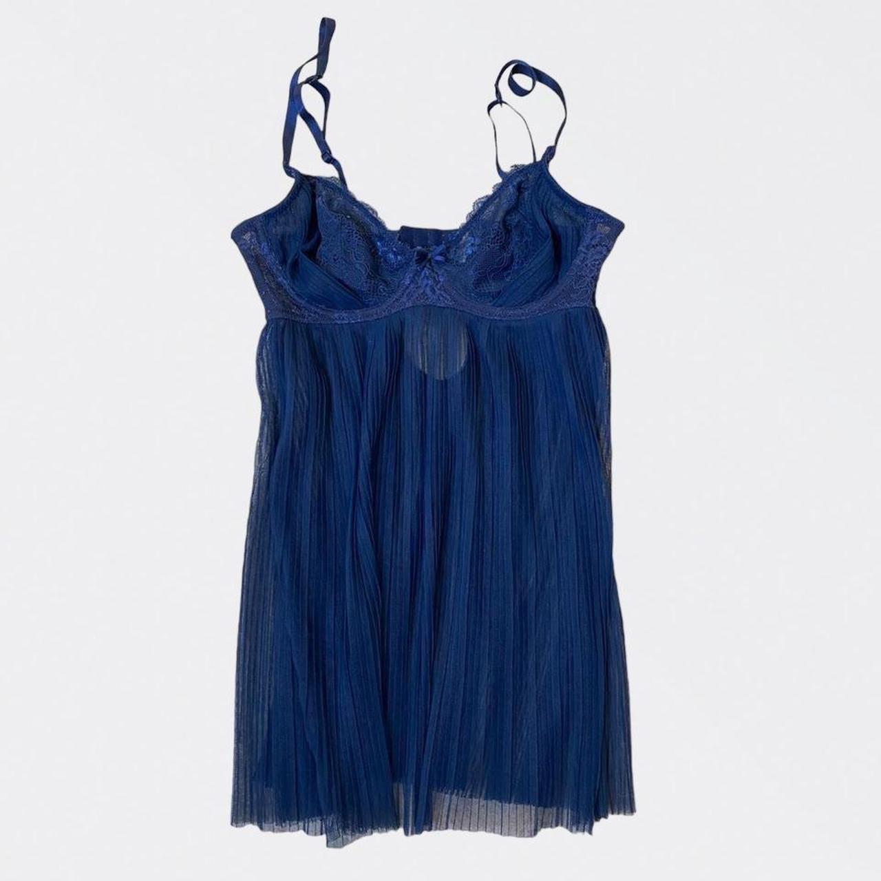 Vintage blue baby doll top Underwired bra bralette... - Depop