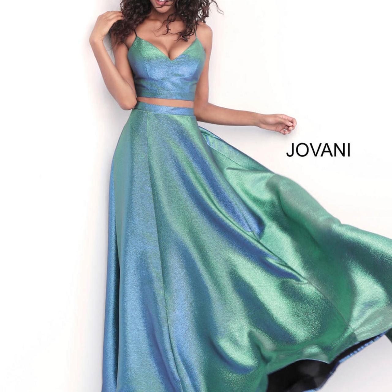 Jovani Two Piece Shimmering Satin Taffeta V Neck Depop 5434