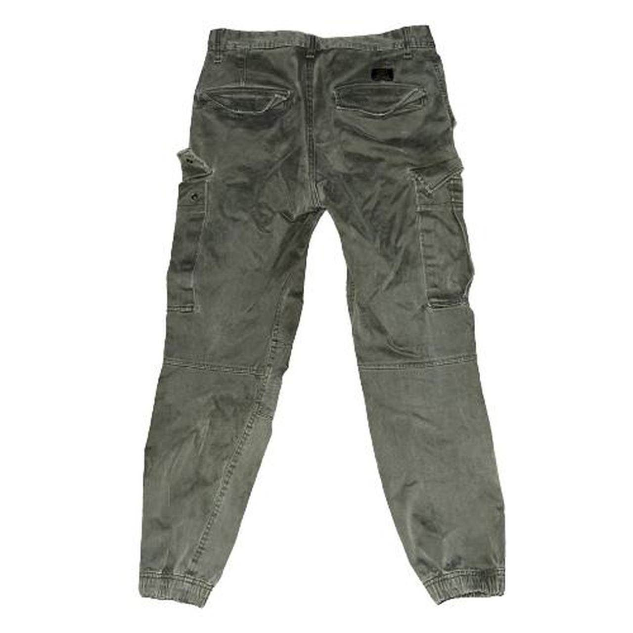 Green H&M Cargo Pants with scrunched button. (Small... - Depop