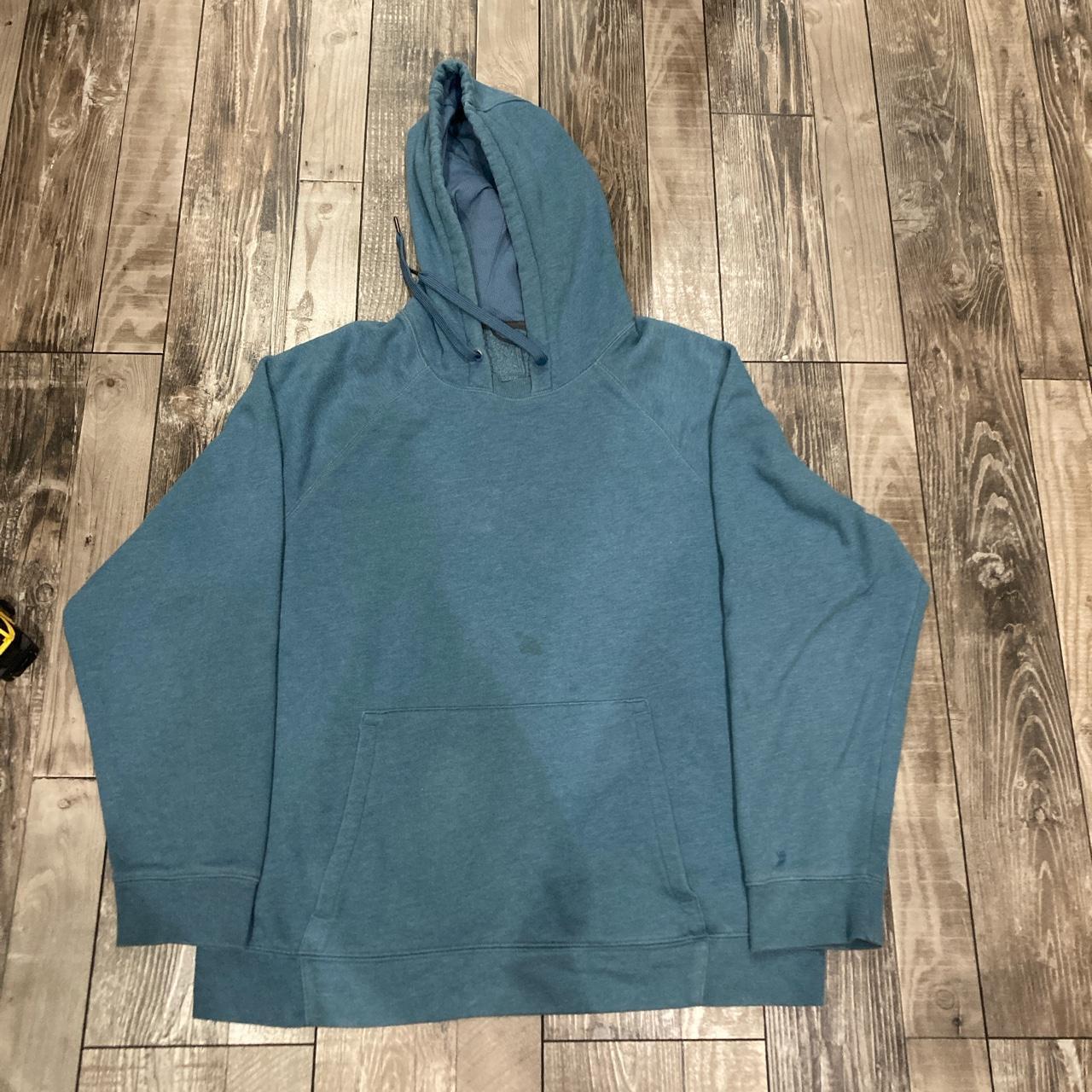 Basic Essential Light Blue Hoodie Size: L/XL Stain... - Depop