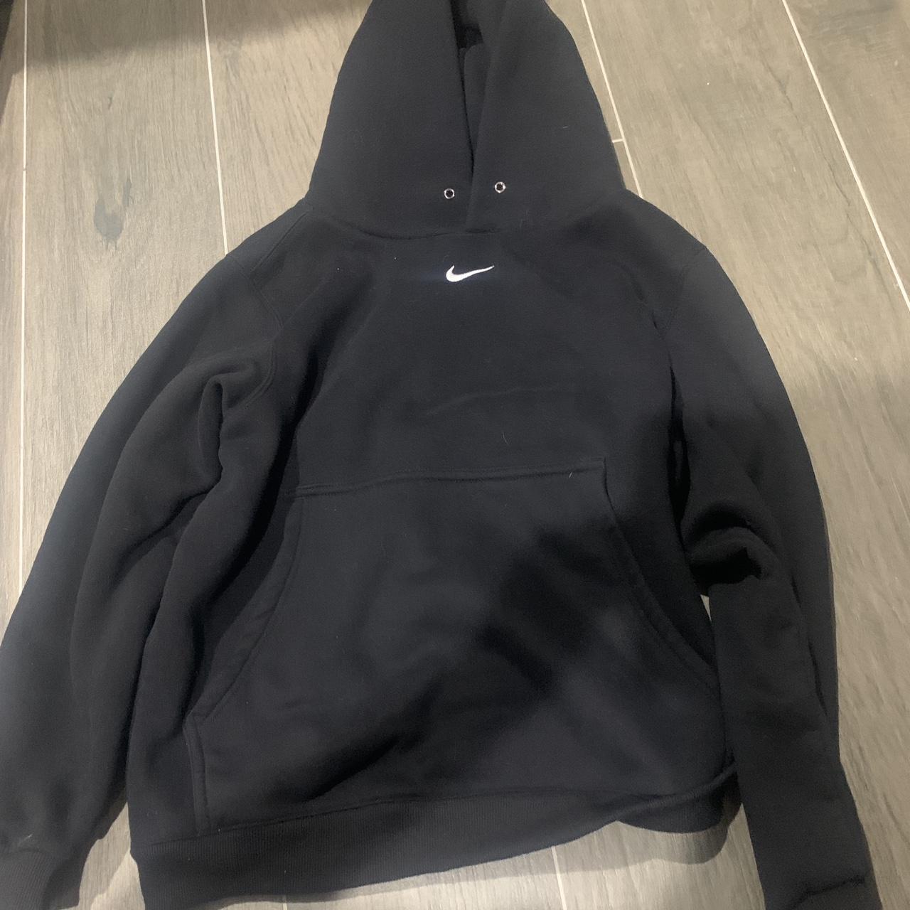 Plain black NIKE hoodie size medium fits perfectly - Depop