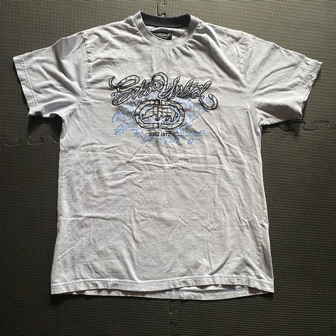 Ecko Unltd Shirt With Hard Embroidery Graphic Depop 8752