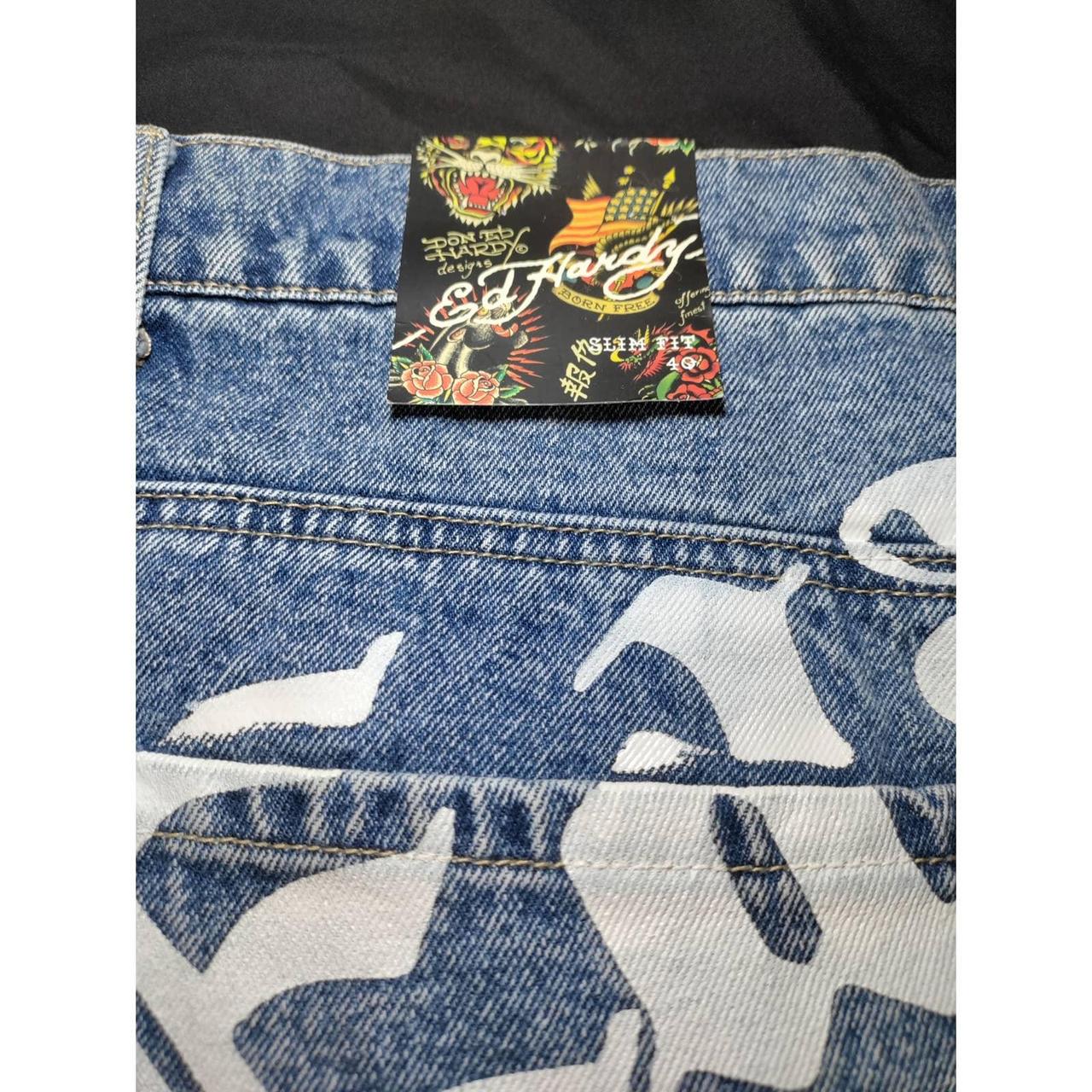 Men's Slim Embroidered Jean Shorts Ed Hardy | Differio