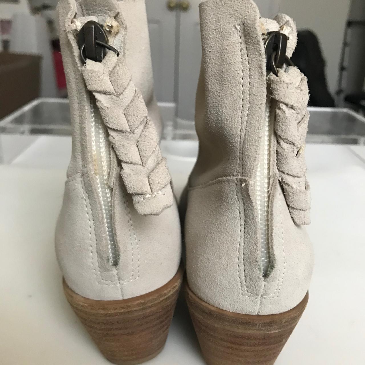 Joie Adria ivory white ankle boots. They are a US