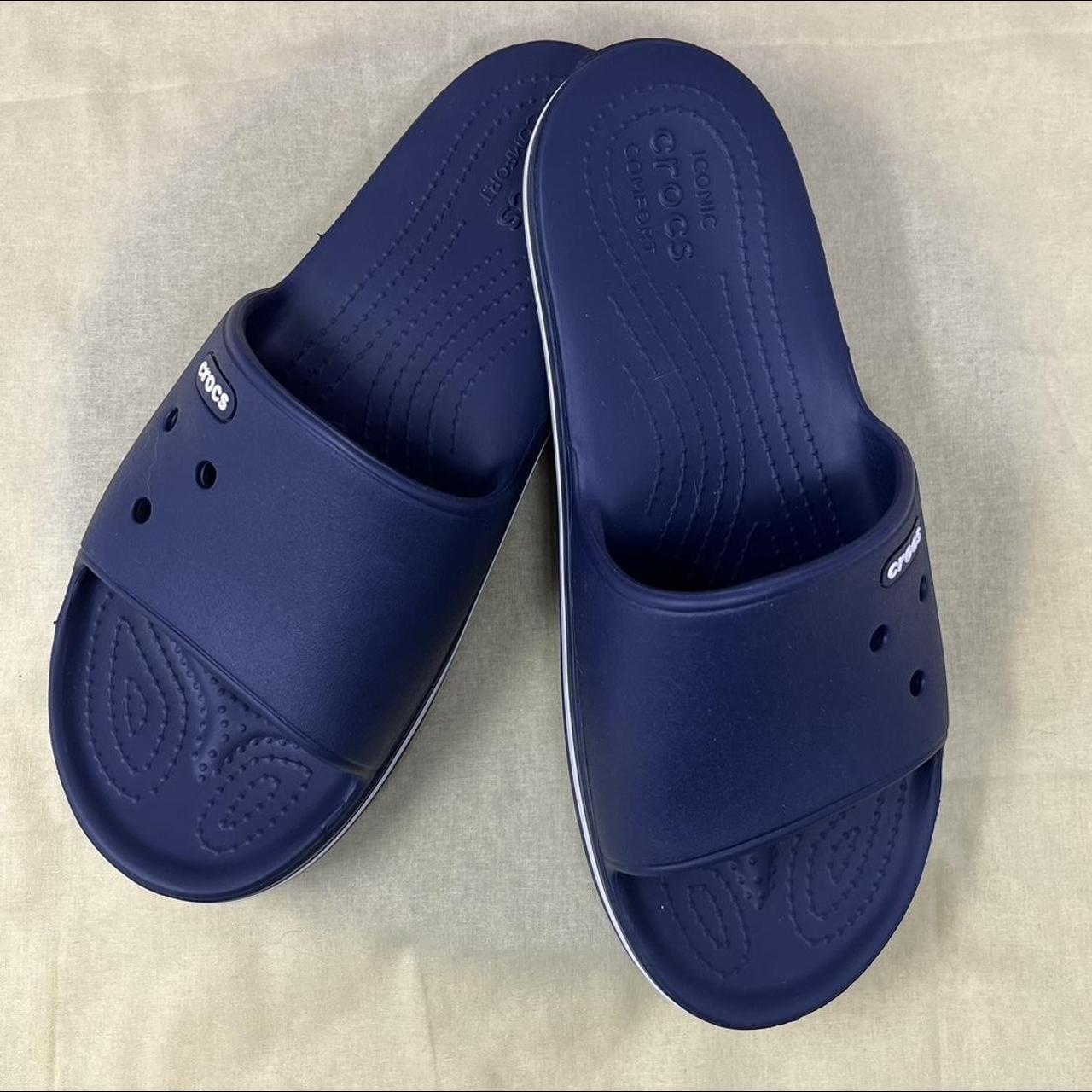 Crocs Slip Sandals Men’s Size 8 Women’s Size 10 Navy... Depop