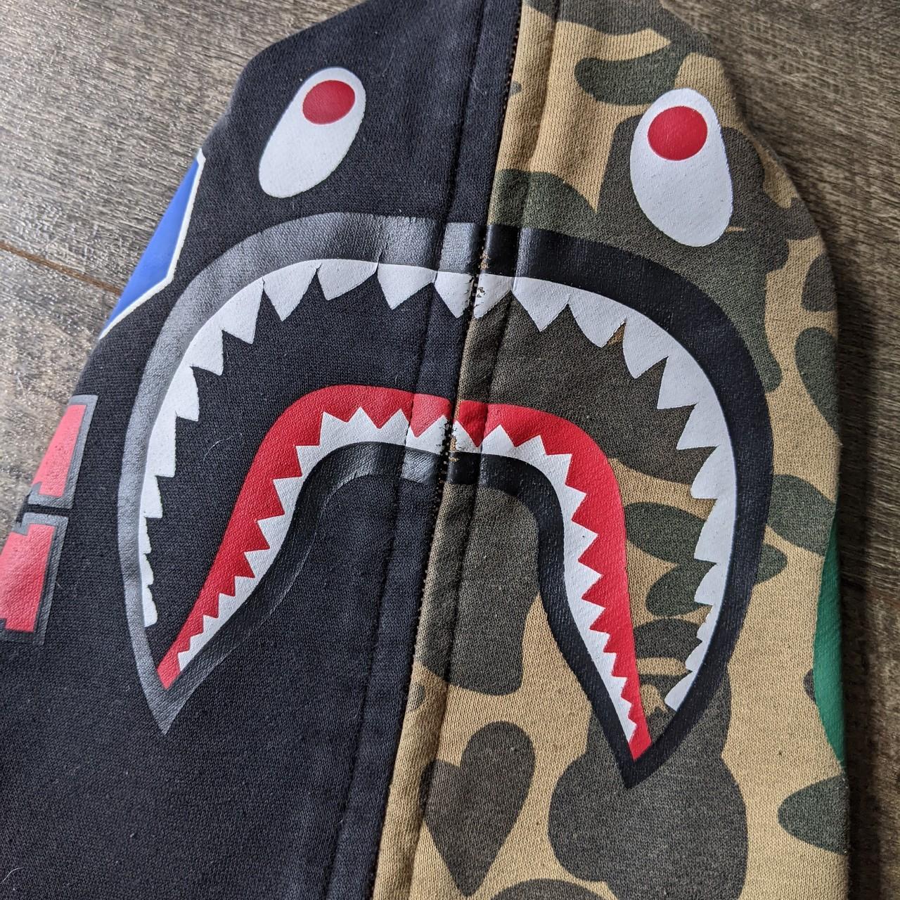 Bape Vintage Shark hoodie. Stars and Stripes 10+ yrs - Depop